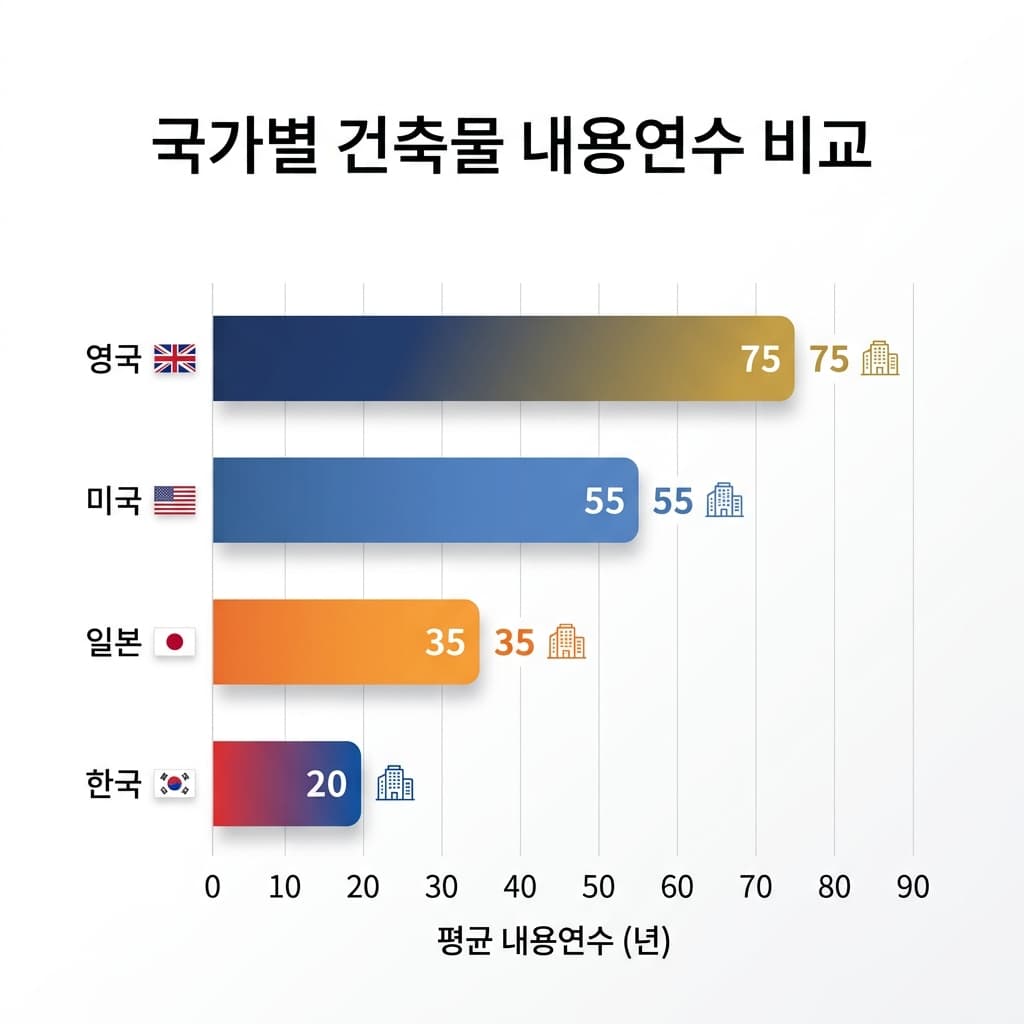 국가별 건축물 내용연수 비교